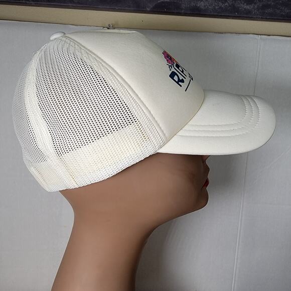 Rip Curl Low Profile Snap Back Cream Trucker Hat Floral "Estd 1969" - Picture 3 of 8